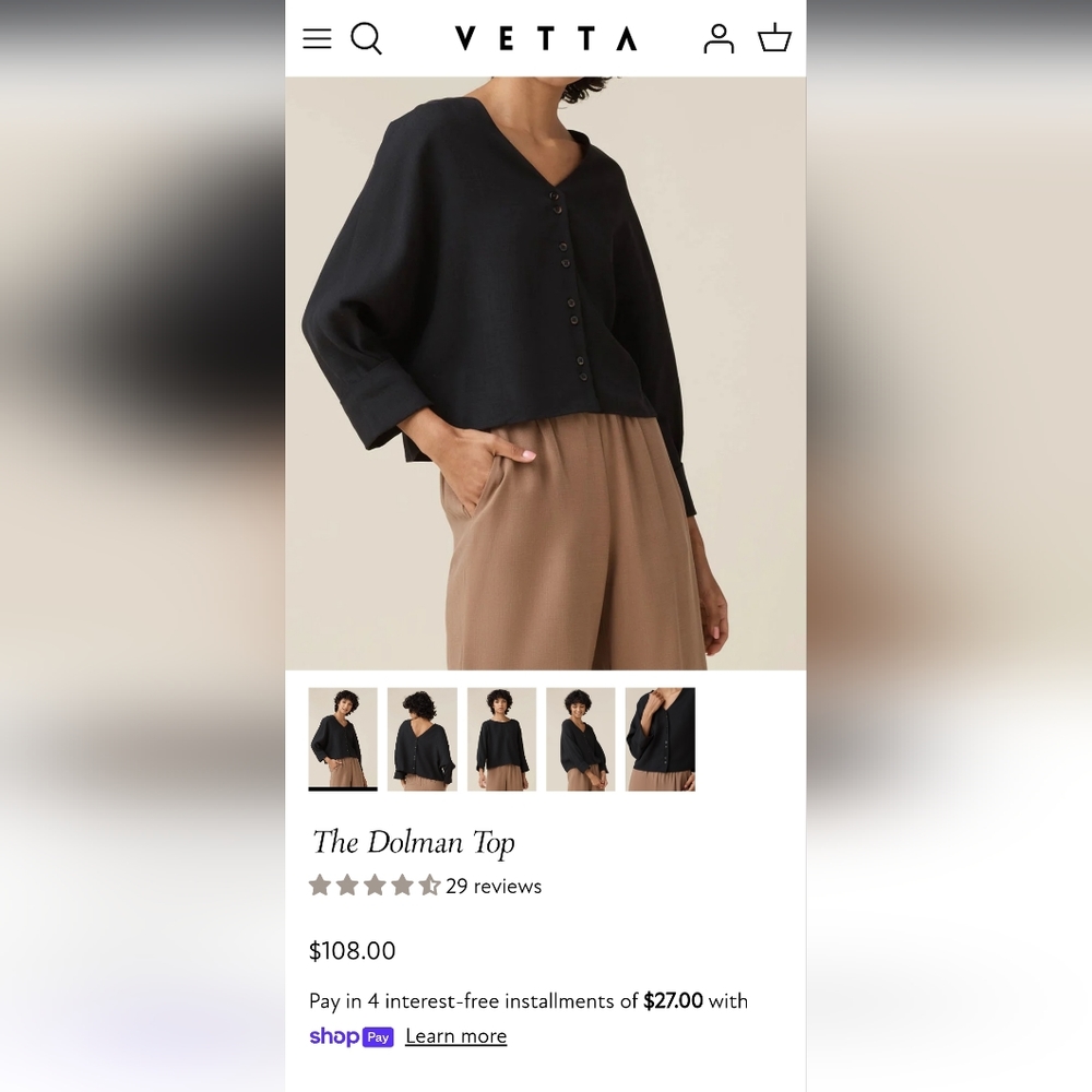 Vetta Dolman top - XL Black